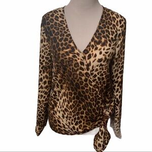 Supply & Demand leopard print crossover top, small